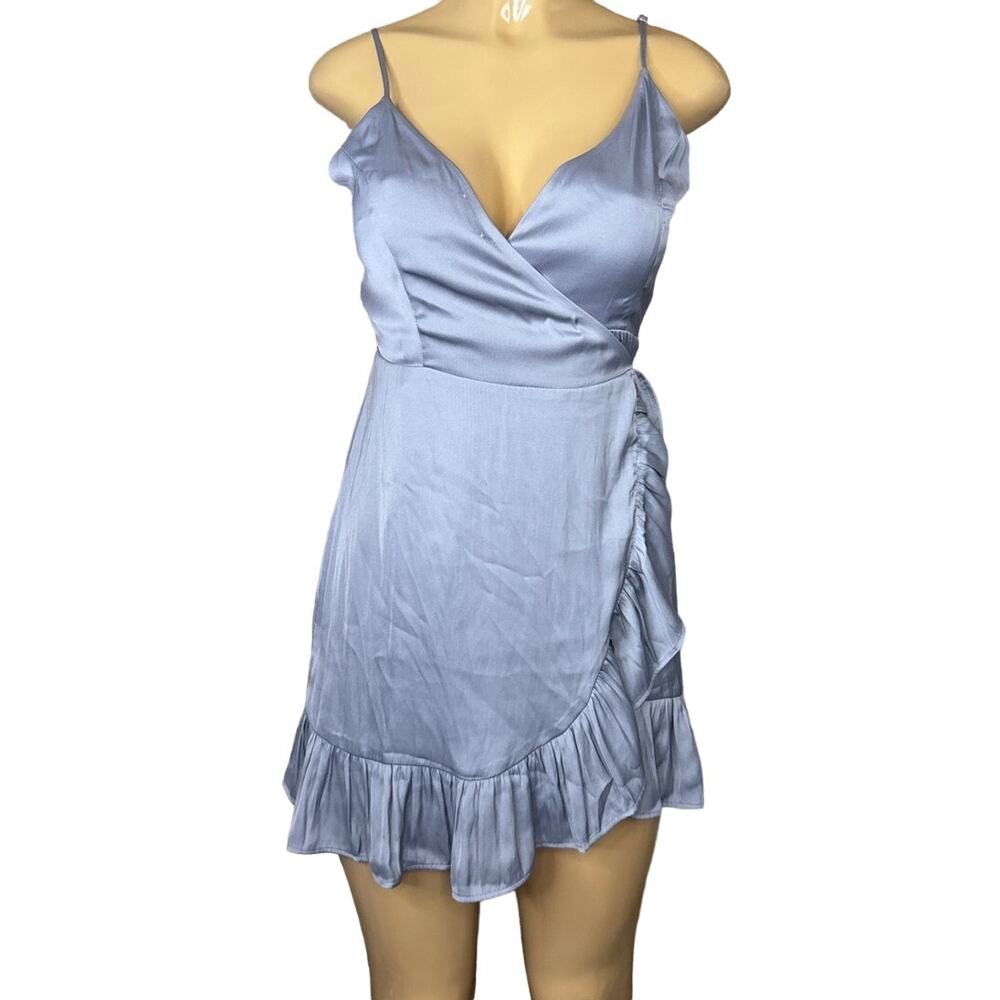 Free People Intimately All My Love Shine Wrap Dress Sleeveless Lilac Gray Sz XS